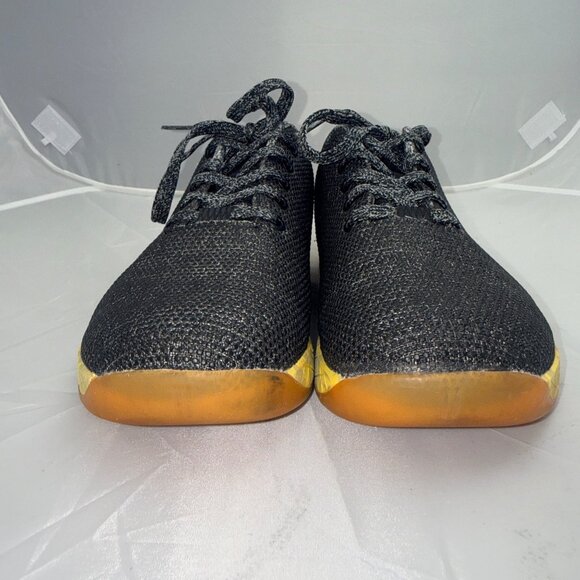 Nobull Trainers Unisex 8.5/10 Black Super Fabric Yellow Sole Low Top - Picture 5 of 14